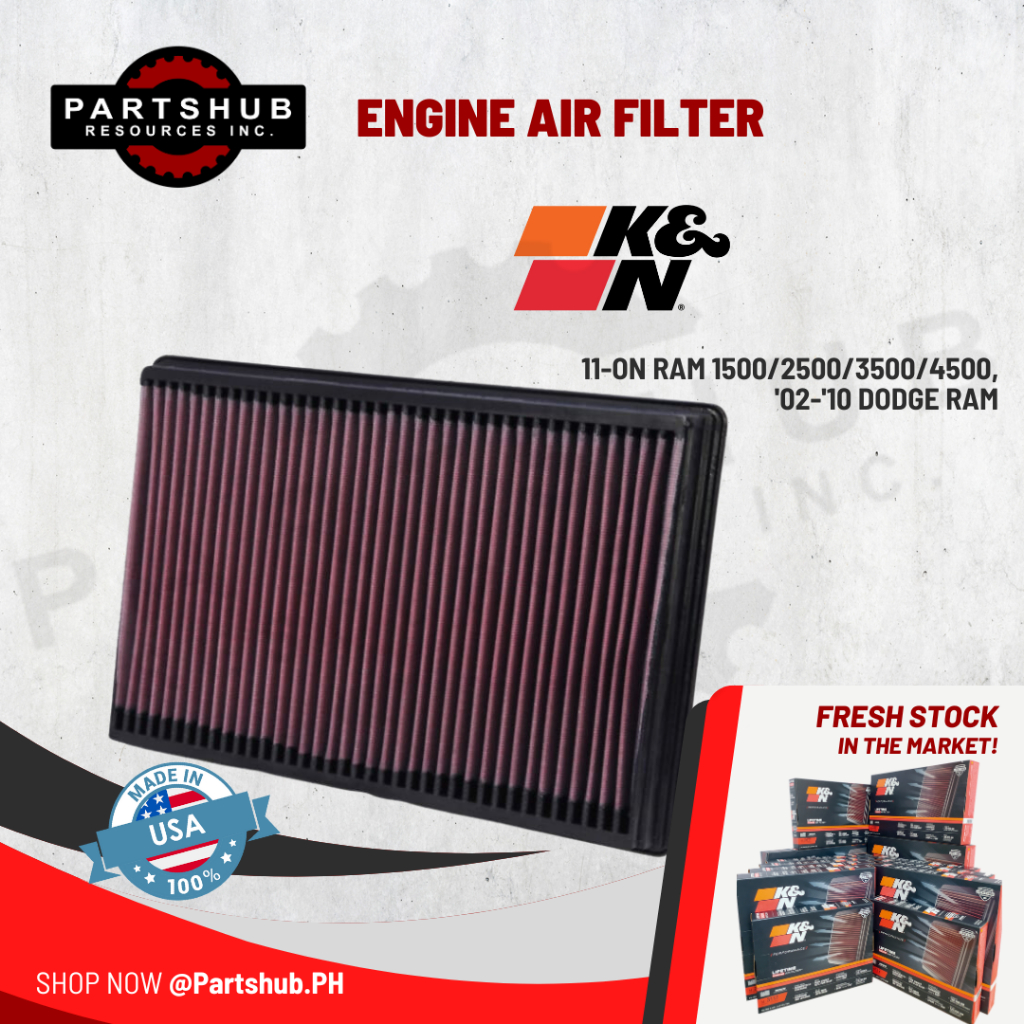 K&N AIR FILTER 332247 ('11ON Ram 1500/2500/3500/4500, '02'10 Dodge
