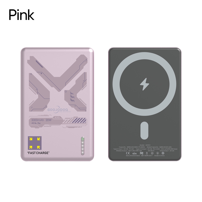 GOOJODOQ 10000 mAh Wired Wireless Powerbank for iphone Magnetic Type C USB  Fast Charge Android Phone