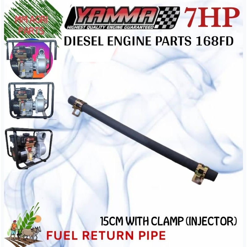 FUEL RETURN HOSE INJECTOR YAMMA 168FD NEW MODEL AIRCOOLED DIESEL ENGINE ...