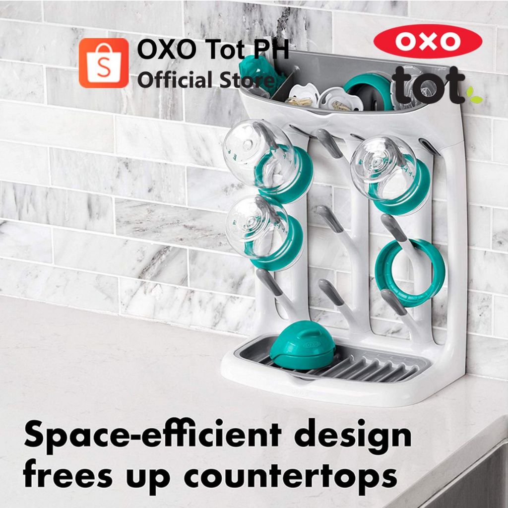 OXO Tot Space Saving Drying Rack oxotot wash infant baby toddler bottle dry bathroom kitchen Shopee Philippines