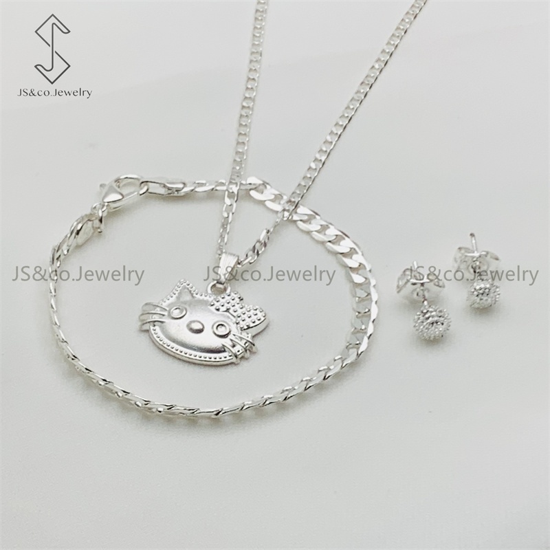 JS&CO jewelry 925 Silver 3in1 Jewelry Set for Kids set-213 | Shopee ...