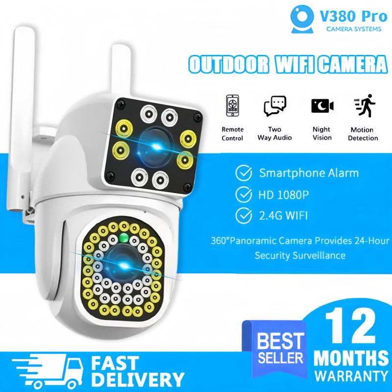 V380 Q50 1080P Dual Lens Security IP CCTV Camera Wireless Outdoor ...