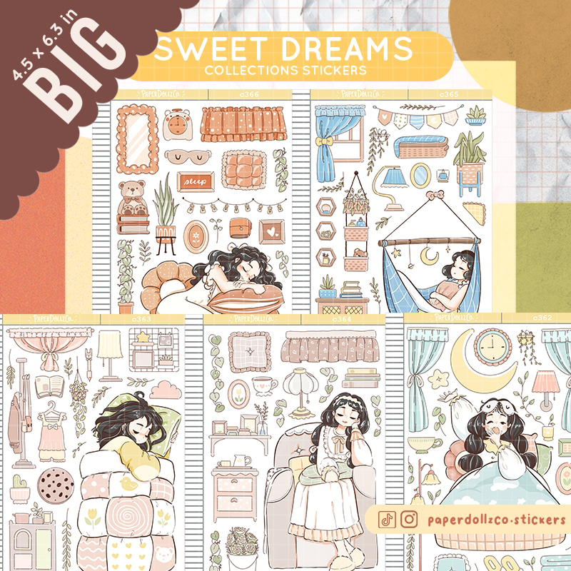 Sweet Dreams PaperDollzCo Planner Big Stickers Collections | C362 C363 ...