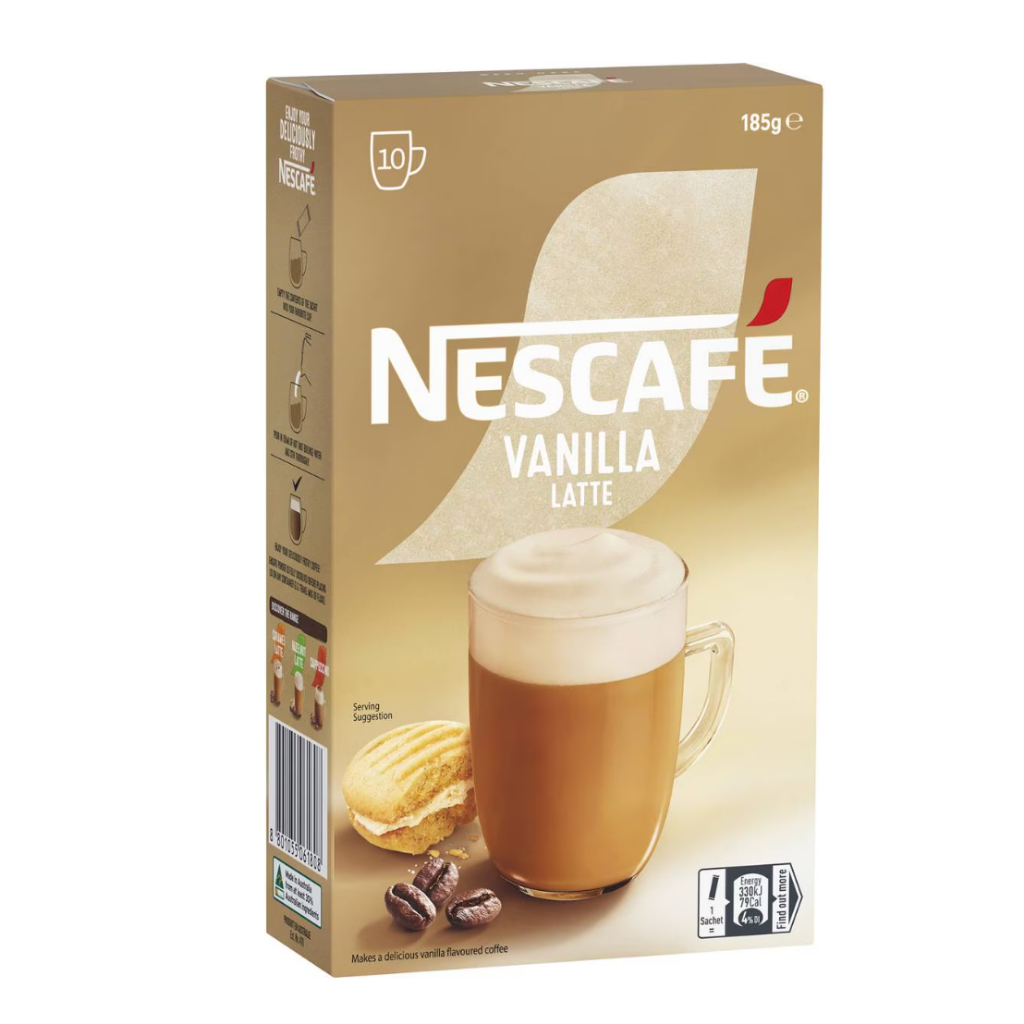 Nescafe vanilla latte sachets 10 pack expiry may 2025 shopee