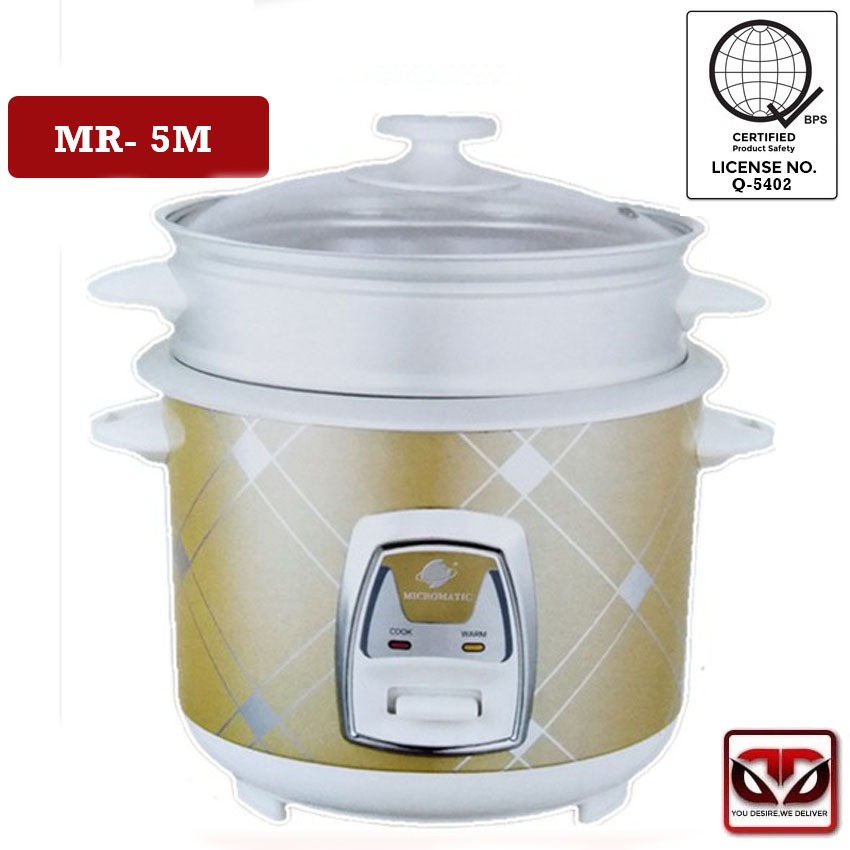 Micromatic MR-5M 1.0L Metallic Body Conventional Rice Cooker (5Cups ...