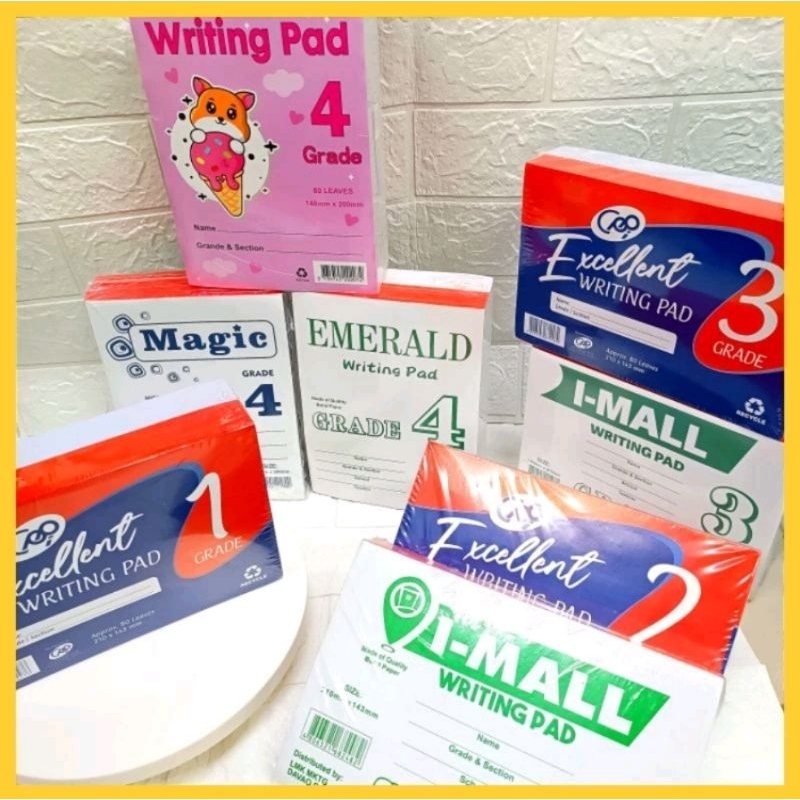 GRADE 1/2/3/4 WRITING PAD PAPER *80 LVS (PER BUNDLE/10 PADS) Random