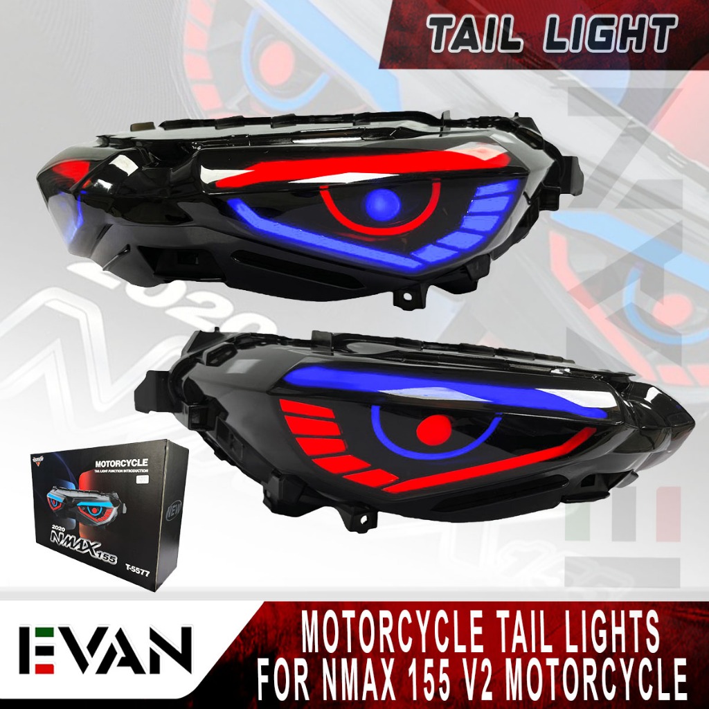 EVAN.COM NMAX V2 / V2.1 TAIL LIGHT ASSEMBLY SMOKE LAMP DUAL COLOR LED ...