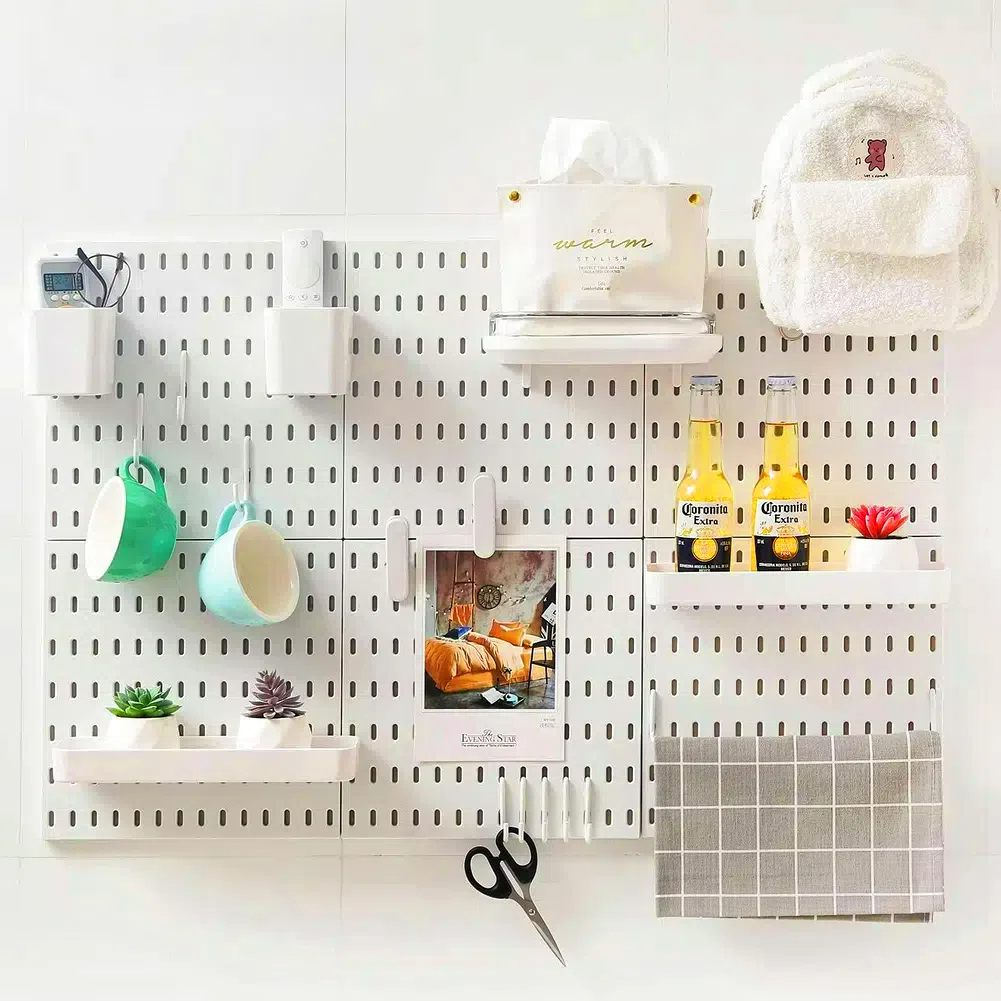 Wall Shelf Pegboard Switch Rack Kit Hole Board for Wall Home Decor ...