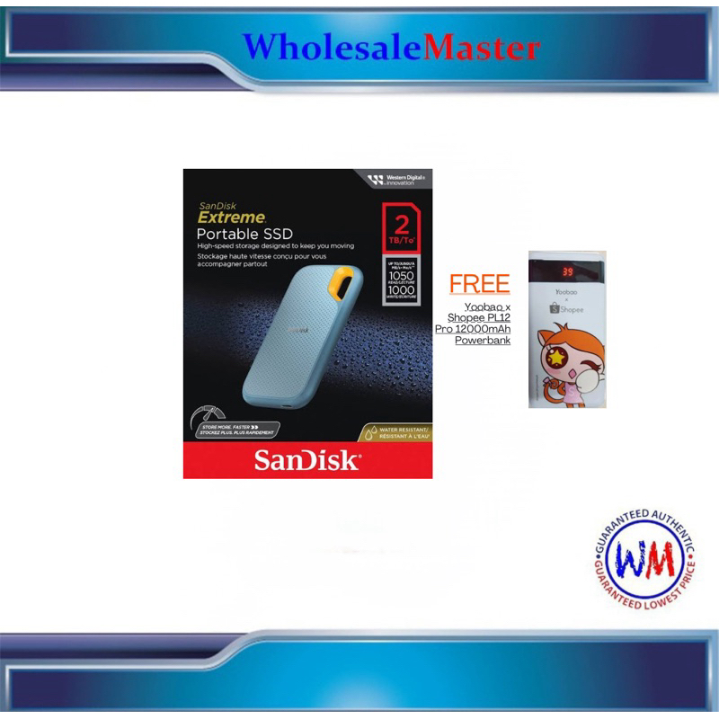 2点セット SanDisk SSDエクストリーム ポータブル… SanDiskの外付けSSD