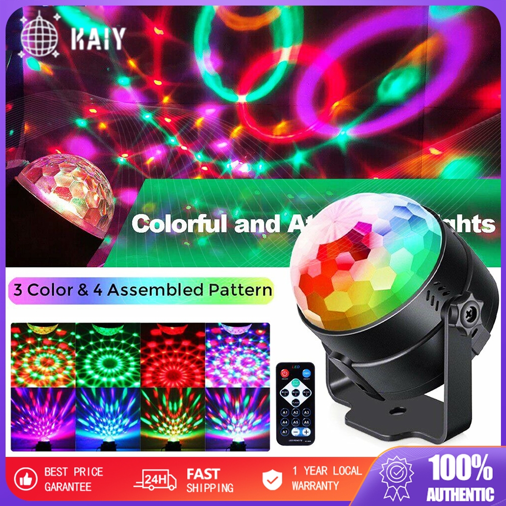 LED Rgb Disco Ball Party Lights Dj Light w/Remote Control Projector ...