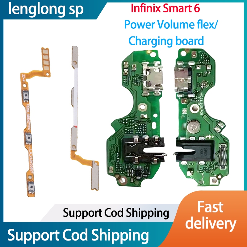 Infinix Smart 6 Power Volume Flex Button Switch USB Charging Port Board ...
