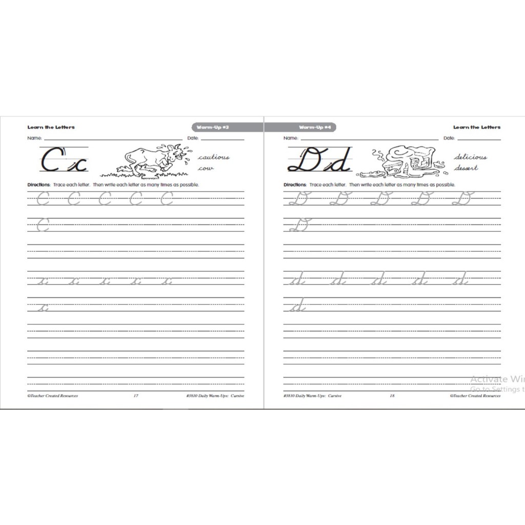 Cursive Writing Practice for Grade 2-4, Cursive Workbook | Shopee ...