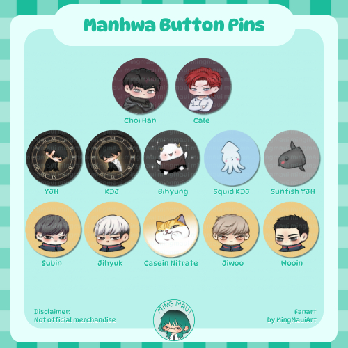 Manhwa Series Button Pins Mingmauiart Shopee Philippines