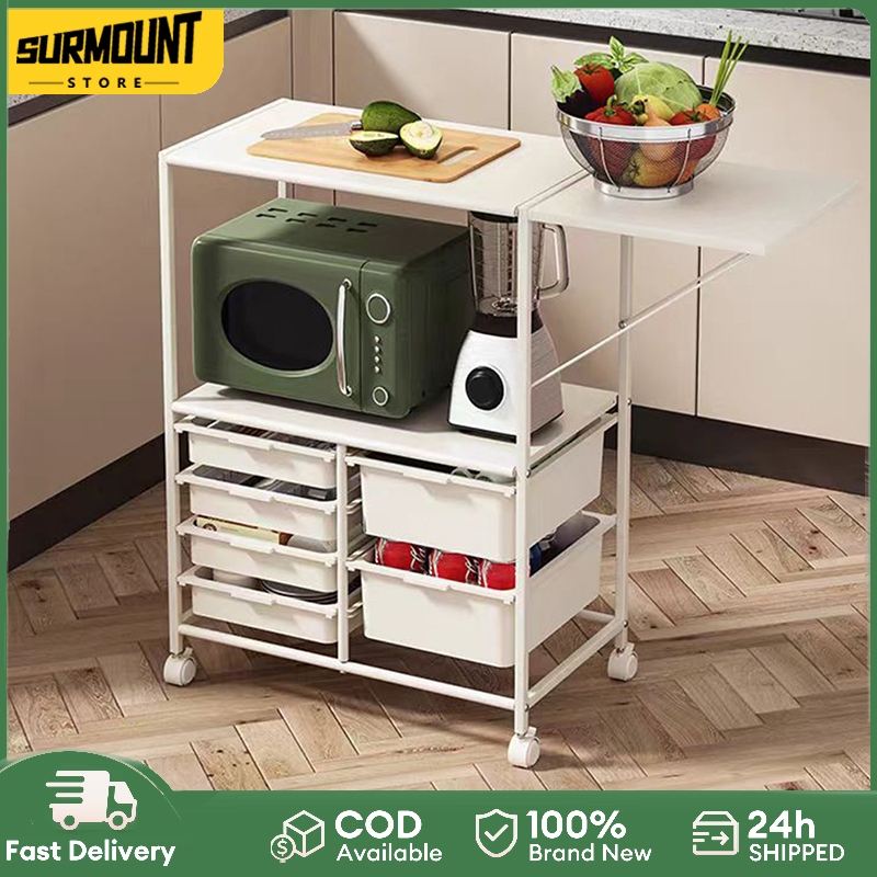 Kitchen Organizer Trolley Carbon Steel Oven Rack With Wheels And ...