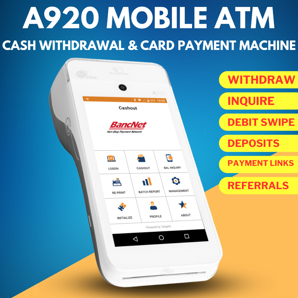 CVI A920 MOBILE ATM - Cash Withdrawal & Card Payment Machine - BancNet ...