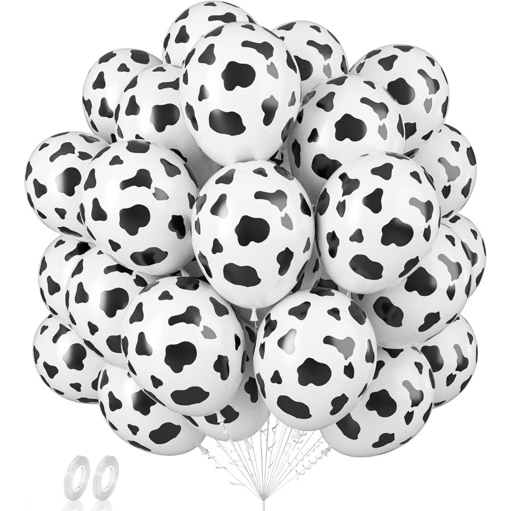 20pcs Cow skin Print balloons Cow theme farm black white birthday party ...