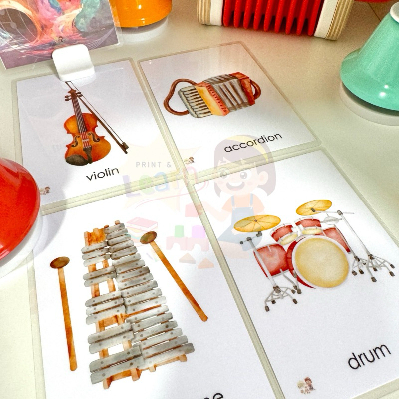 Flashcard: Musical Instrument (Laminated Educational Flashcards for ...