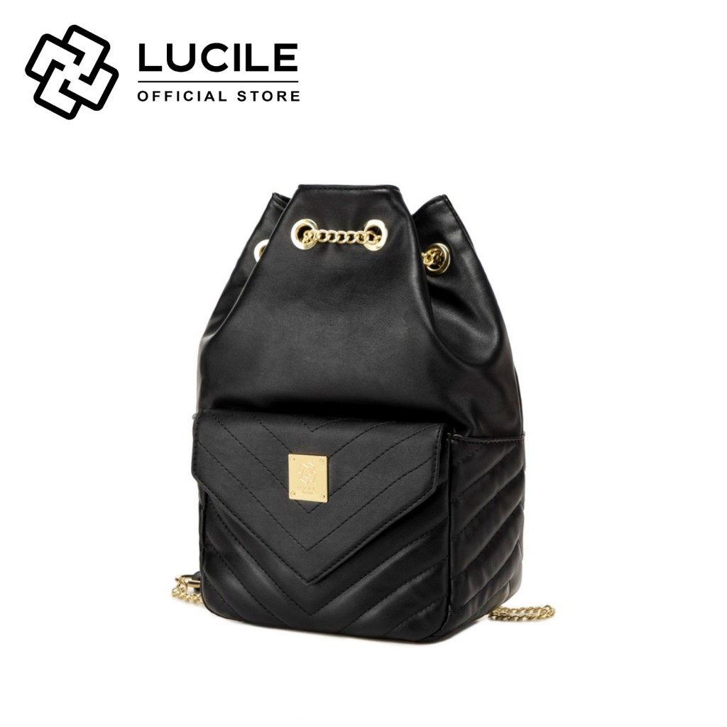 Lucile LUC018 High Quality Quilted Leather Bucket Bag For Women