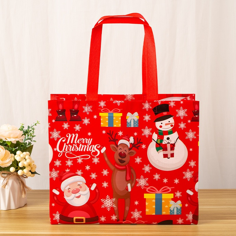 1pc non woven Christmas Eco Bag Storage Giveaway Bag Xmas Tote Bag Plastic  Bag Christmas Wrapper Bag - Main Image