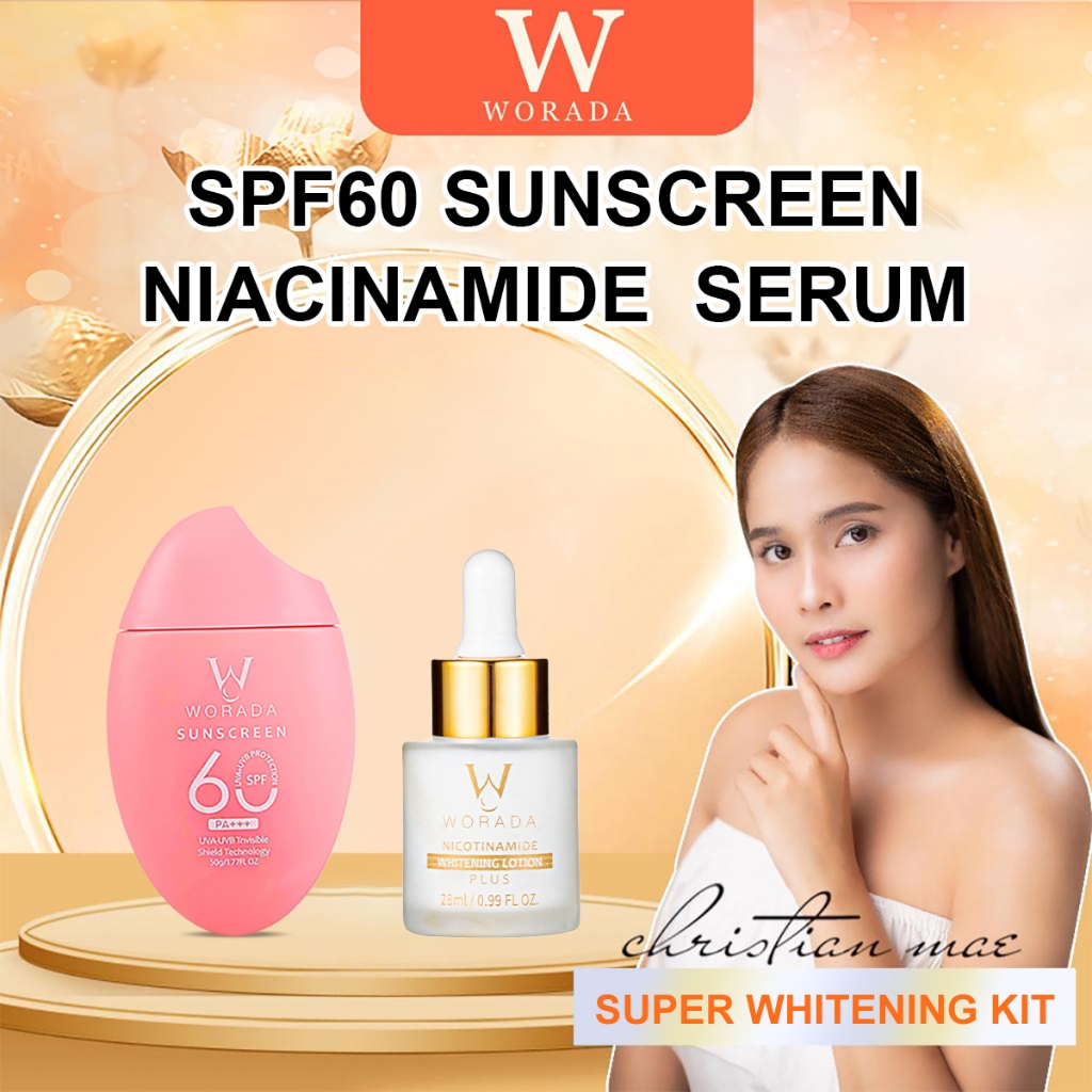 FDA Approved WORADA SPF60 Facial Whitening Sunscreen And Niacinamide ...