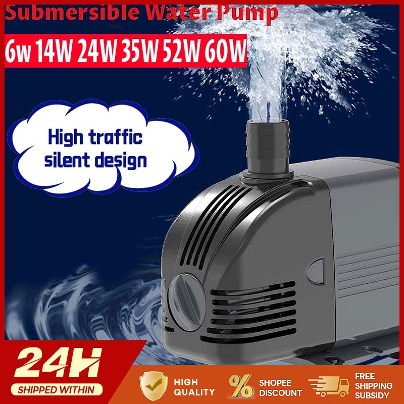 Hitools 6W 14W 24W 35W 52W 60W Submersible Aquarium mini Water Pump ...