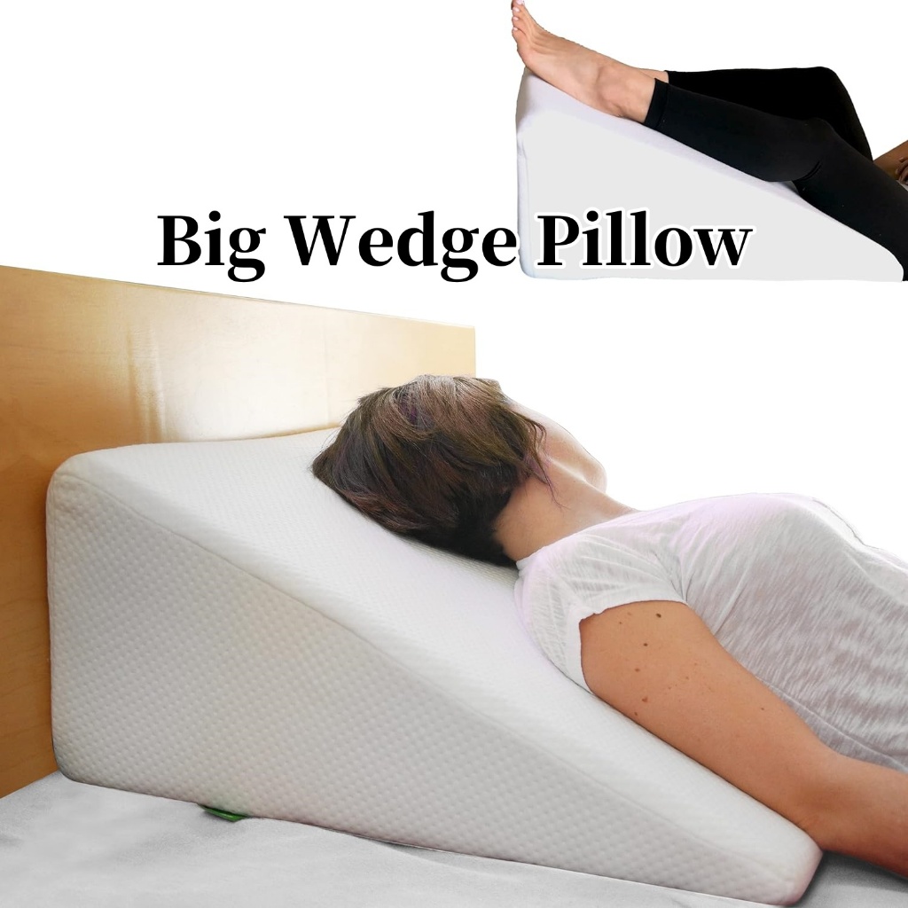 Aphila Big Wedge Bed Pillow With Removable Pillow Cover Help Sleeping ...