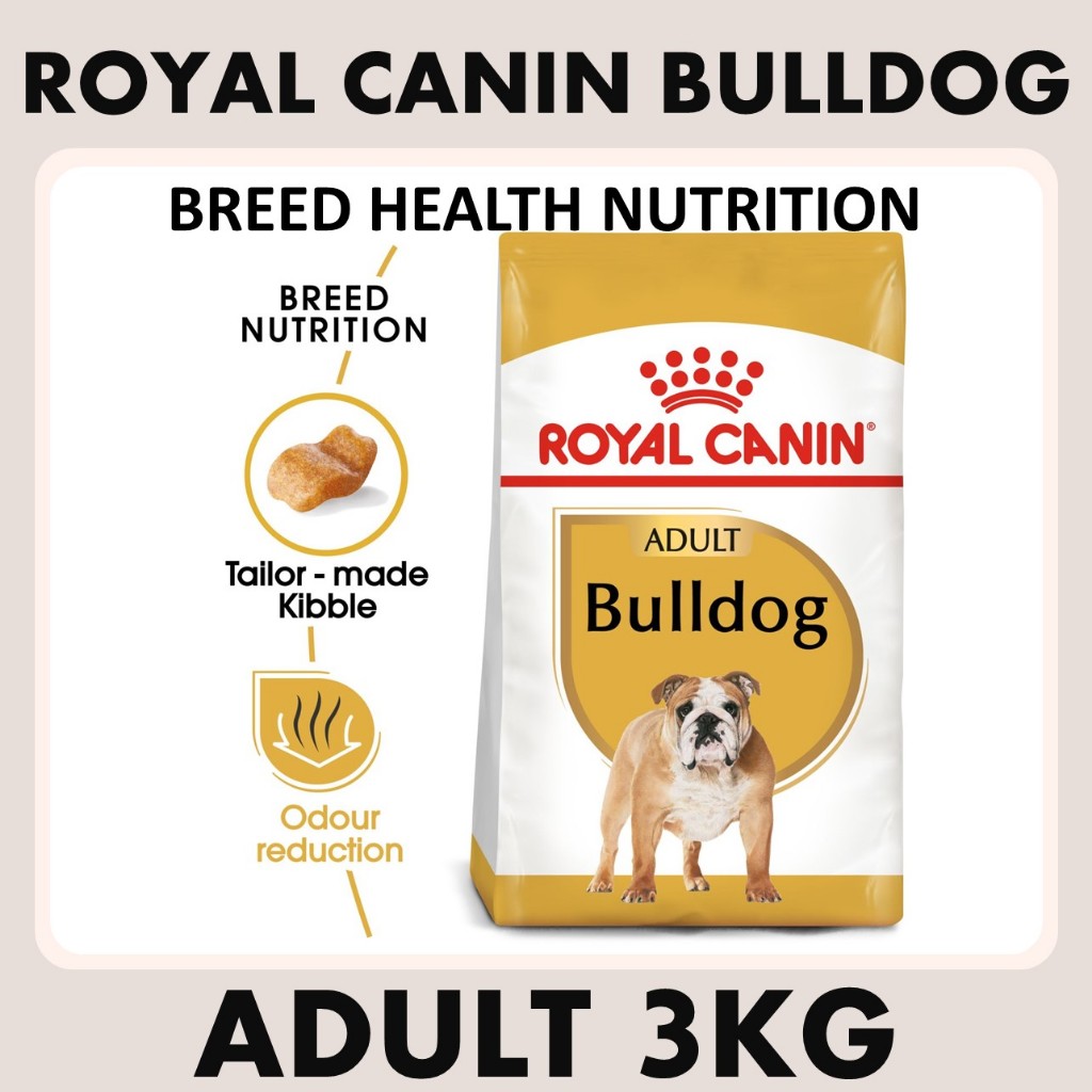 Royal Canin Bulldog Adult (3kg) Dry Dog Food Breed Health Nutrition
