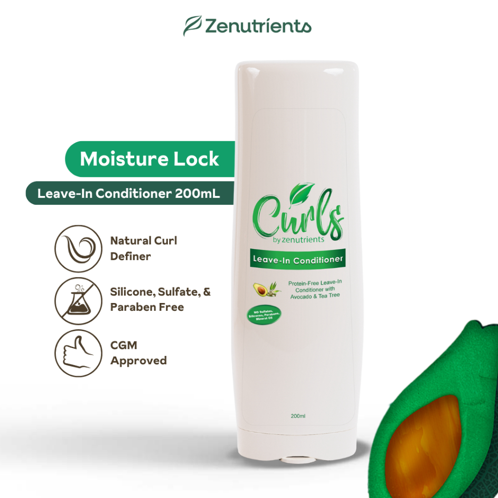 Curls by Zenutrients Avocado & Tea Tree Leavein Conditioner 200ml (ProteinFree, Curl Define