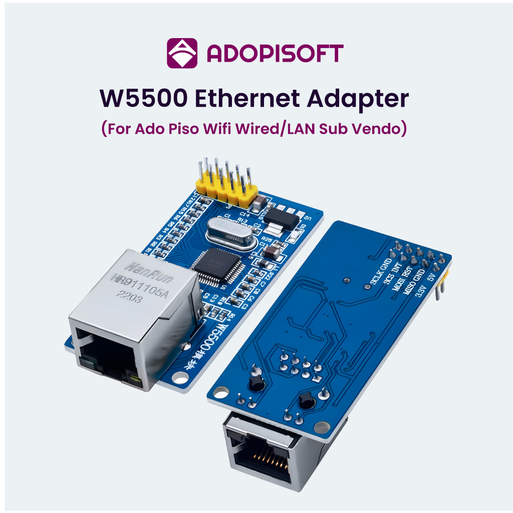 ADOPISOFT | W5500 Ethernet network module hardware (Ideal for ADO Wired ...