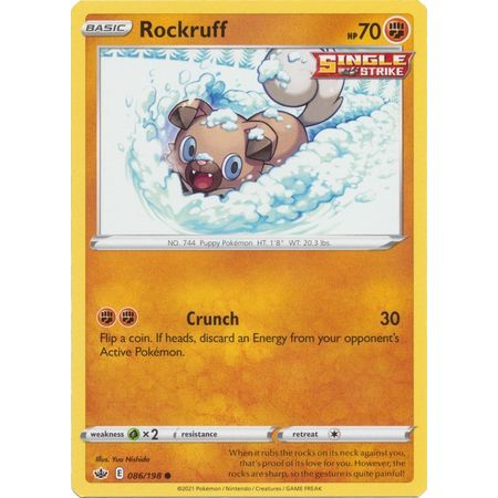 Pokemon TCG - ROCKRUFF 086/198 Common - Chilling Reign | Shopee Philippines