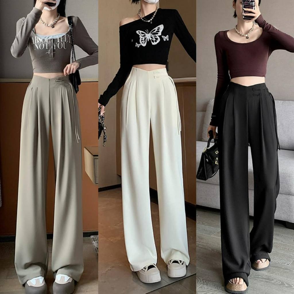 Highwaist Chic Modern Elegant Korean Style Straight Leg Cut Daily ...