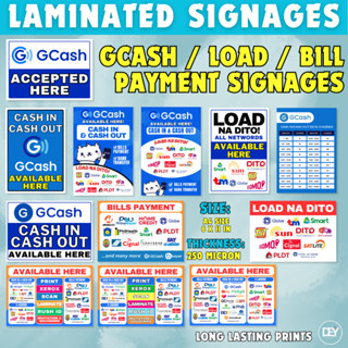 DEY | Load GCash Cash In Cash Out Laminated Signages Bills Payment ...