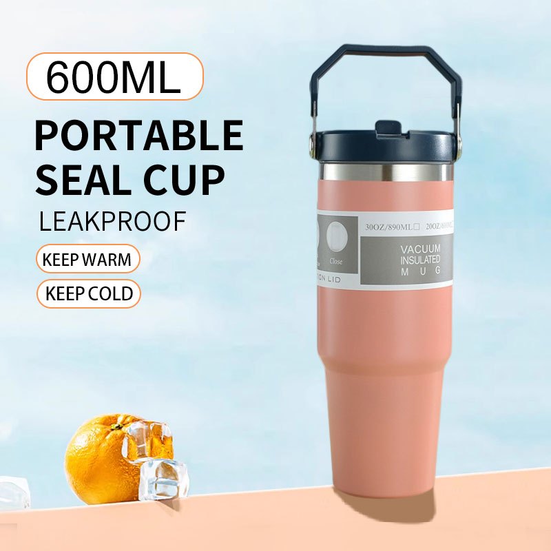 Tumbler 304 stainless steel With Straw Hot and Cold Thermos Vacuum Cup ...