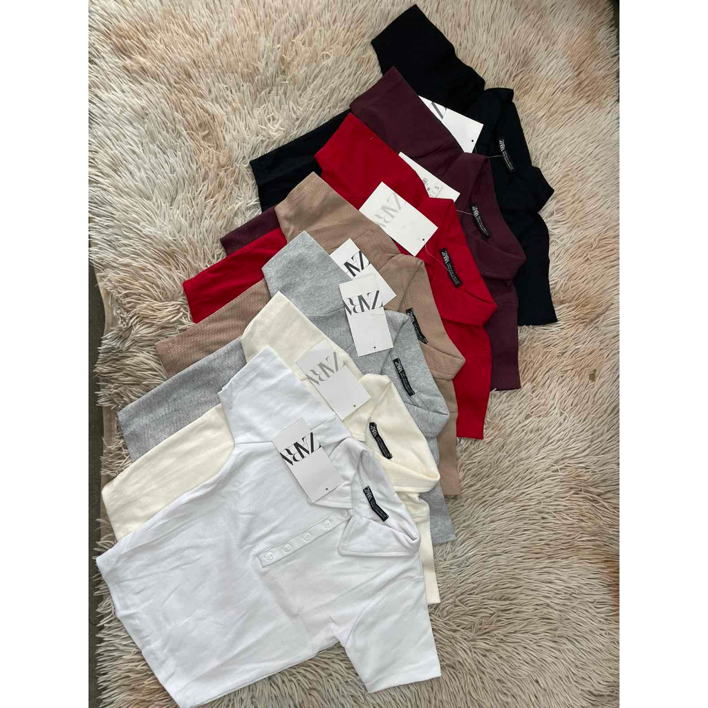 Elegant Z*aR*a Colar Crop Top( actual photo indicated) | Shopee Philippines