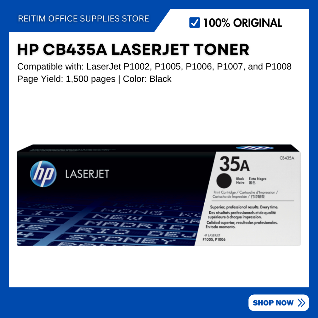 Original HP CB435A 35A LaserJet P1006 Black Cartridge | Shopee Philippines