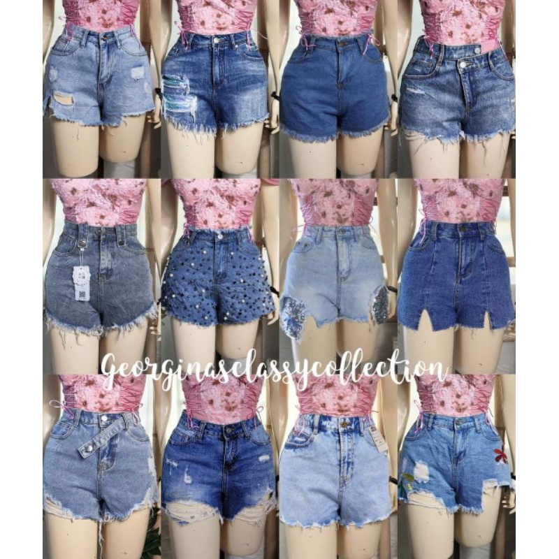 High Waist Branded Denim Shorts Size at each photo Shopee Philippines