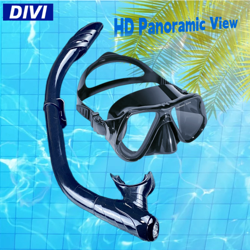 DIVI Snorkeling Set for Adult Snorkel Set Diving Mask with Snorkel Wide ...