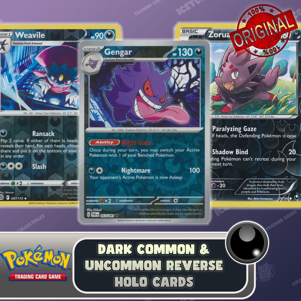 Dark Common and Uncommon Reverse Holo Pokemon Cards - Pokemon TCG ...