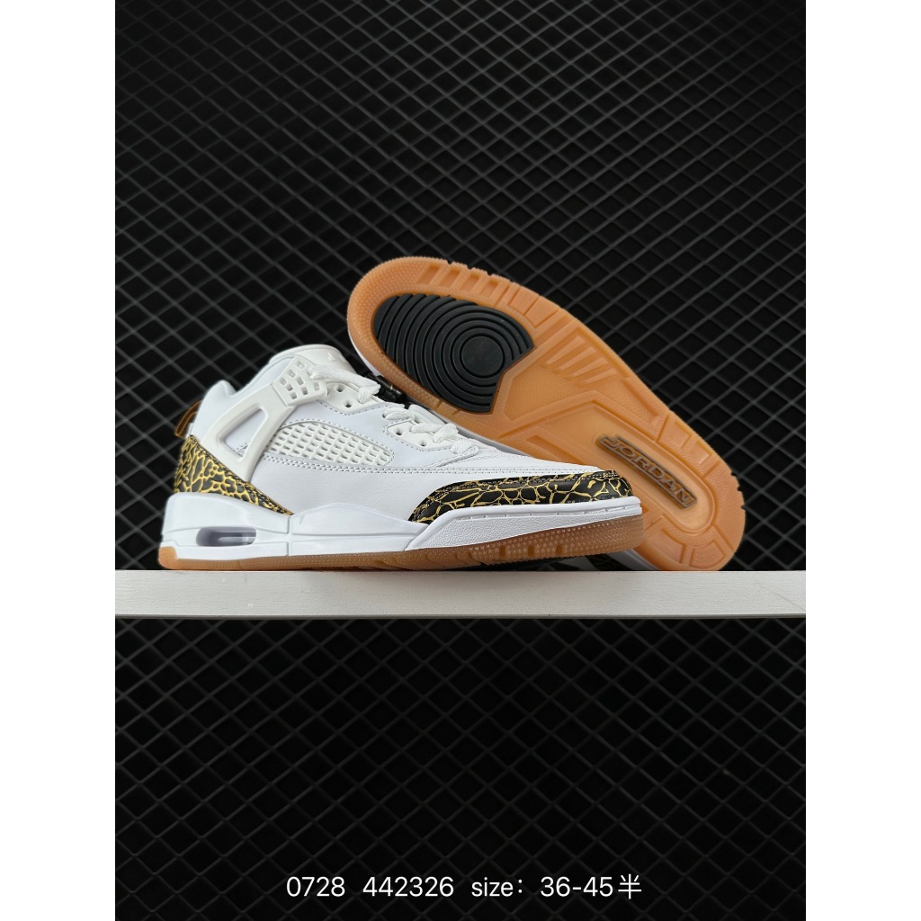 NIKE JORDAN SPIZIKE LOW white/Black gold Basketball shoes for men