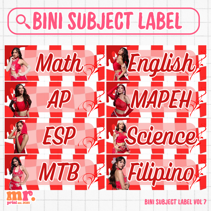 BINI SUBJECT STICKER LABEL VOL 7 | BINIVERSE BLOOM WATERPROOF STICKERS ...