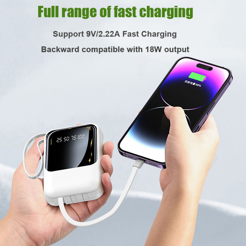 Original Multi-Functional Power Bank Built in Cable Slim Portable Fast ...