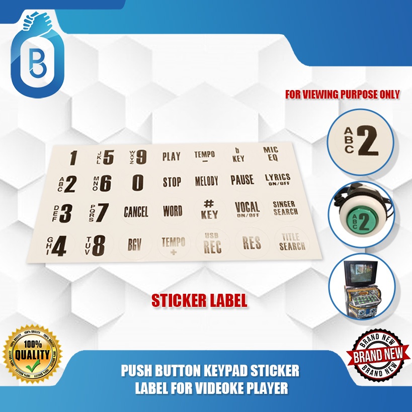 PUSH BUTTON KEYPAD STICKER LABEL FOR VIDEOKE PLAYER | Shopee Philippines