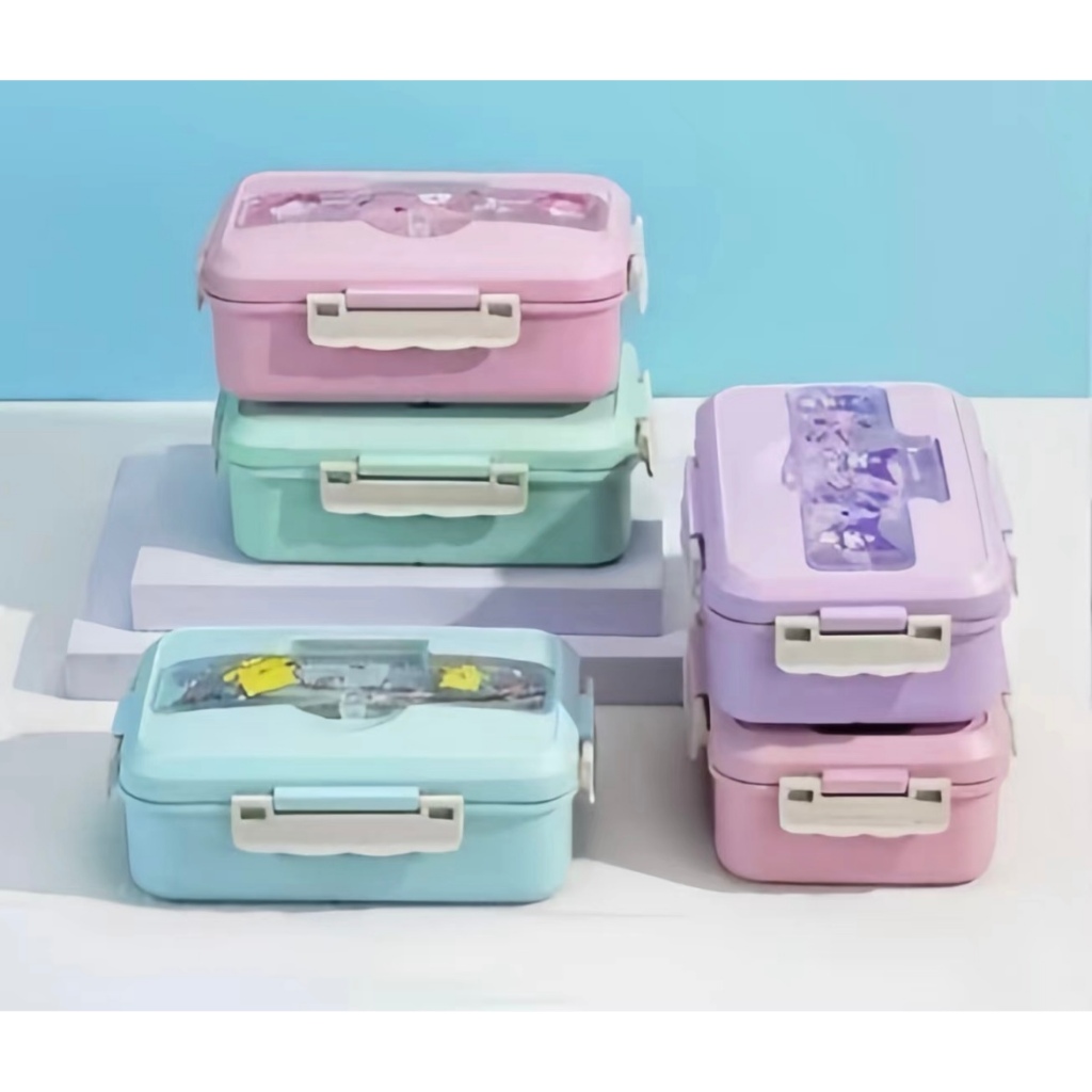 Rigid plastic 2-Layer Cartoon Character Insulated Lunch Box | Shopee ...