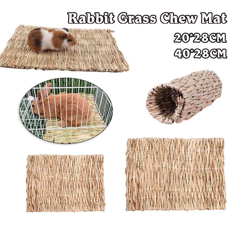 Sukh 2PCS Rabbit Grass Ats - Natural Hay Woven Bunny Rabbit Bad Cage