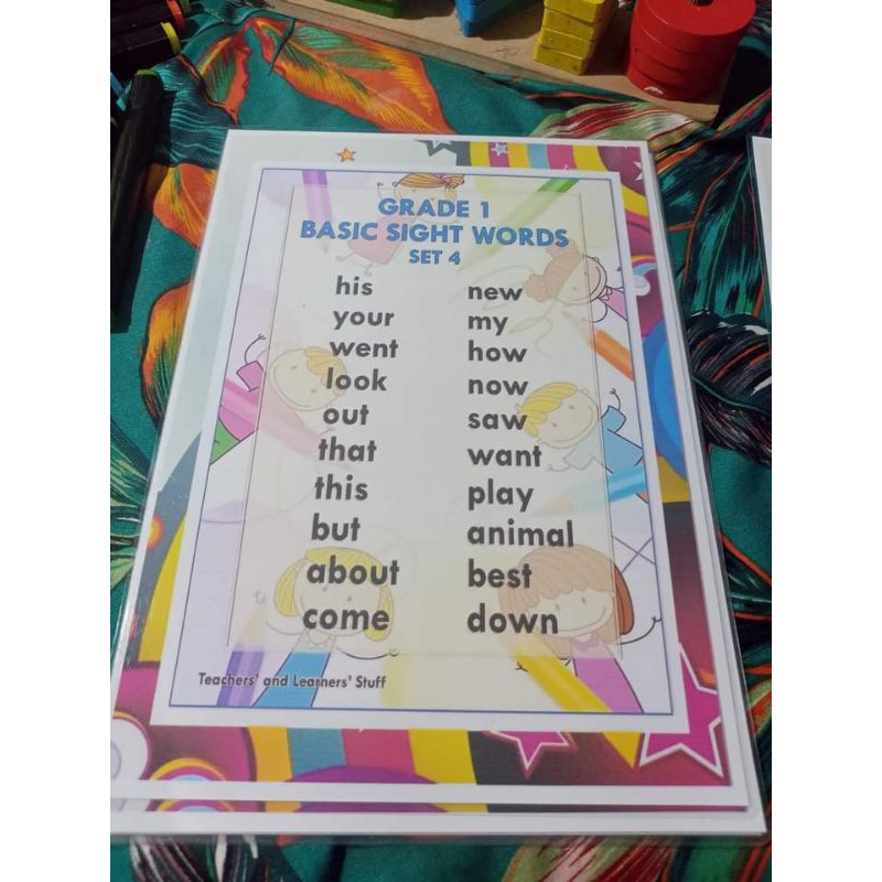 Basic Sight Words for Grade 1 5pcs Laminated Chart | Shopee Philippines
