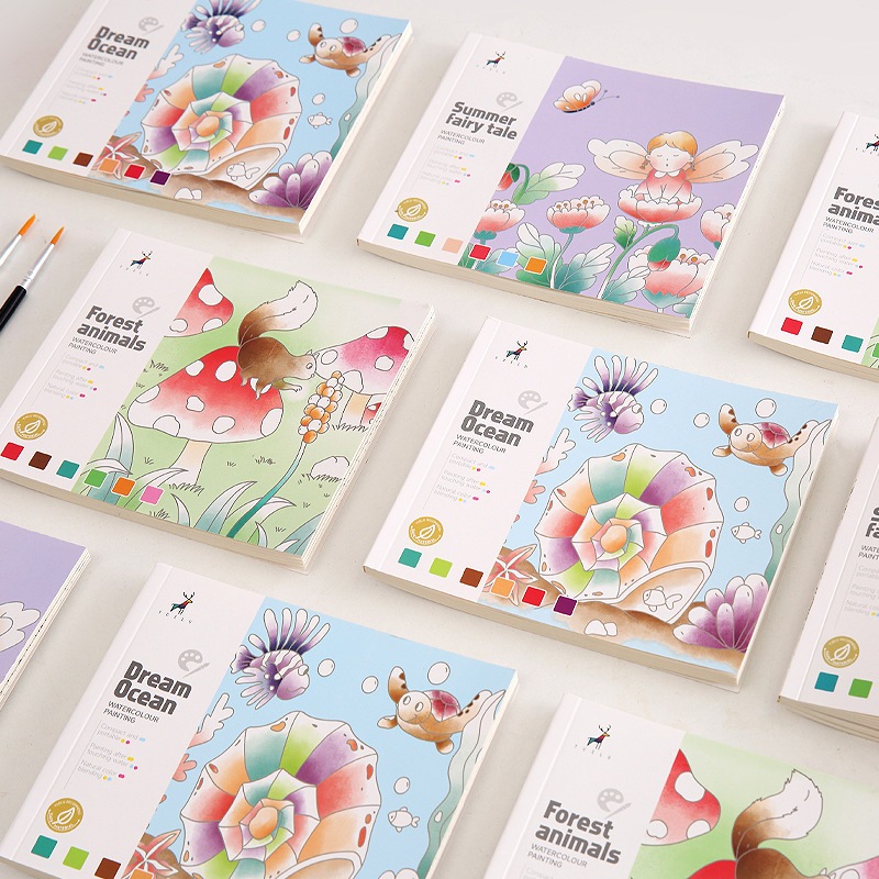 20 Sheets Painting Coloring Book Set with Paintbrush Graffiti ...