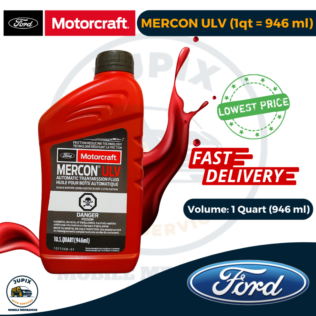 Ford Motorcraft Mercon ULV ATF (Automatic Transmission Fluid) Fluid 1 ...