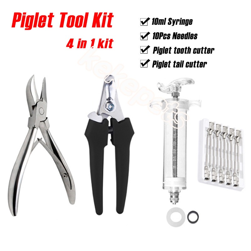 4Pcs/set Piglet tool kit 10ml Fiber Glass Syringe with Needle Piglet ...