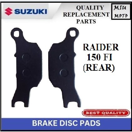 RAIDER 150 FI REAR Brake Disk Pad RFI 150 REAR - MIUMOTO | Shopee ...