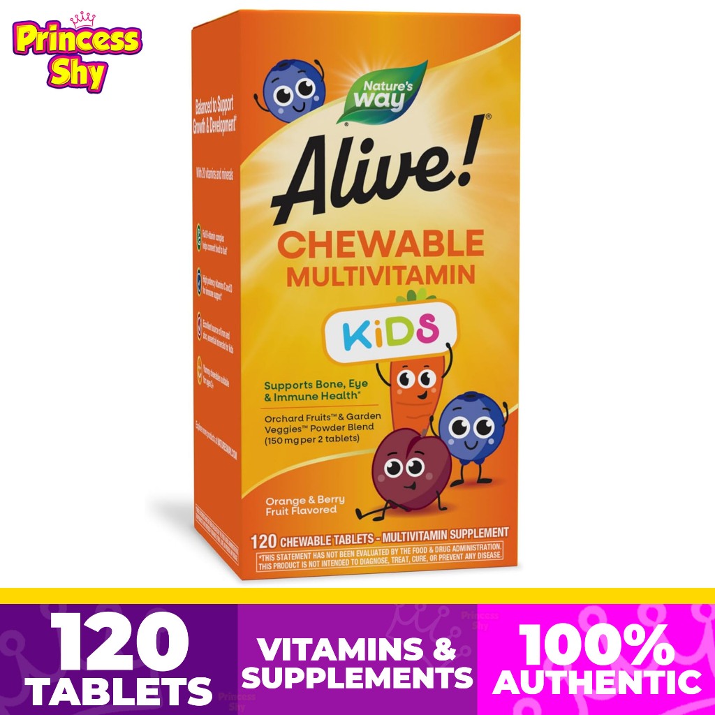 Nature's Way Alive! Kids Chewable Multivitamin for Children Orange ...